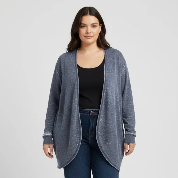 Addition Elle x ActiveZone - Mineral Wash Open Front Cardigan - Picture 1 of 9